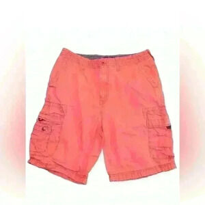 Nautica Shorts Mens 32 Nantucket Watermelon Red Pink Cargo Khaki Cotton  32x8